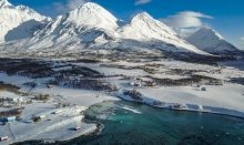 The beautiful Lyngen Alps surrounding the fjord